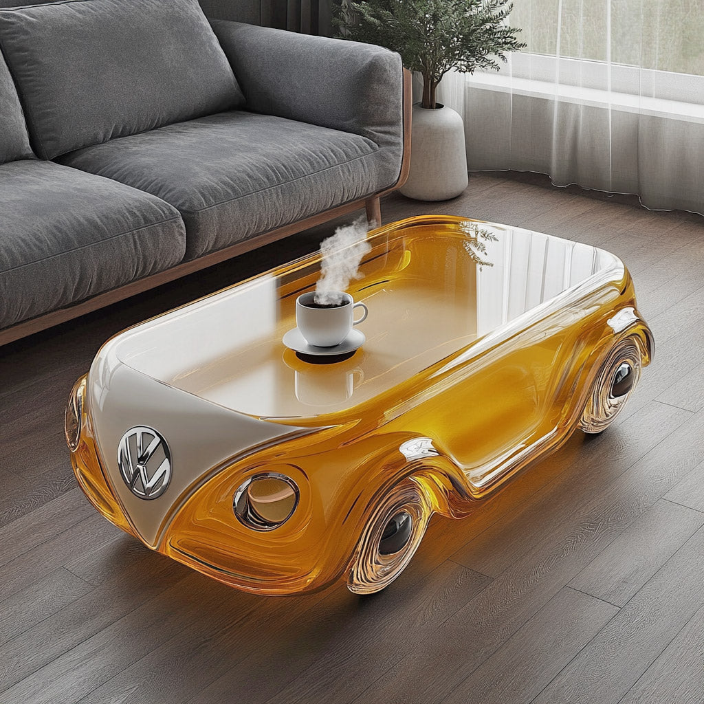 Glass Volkswagen Bus Coffee Tables