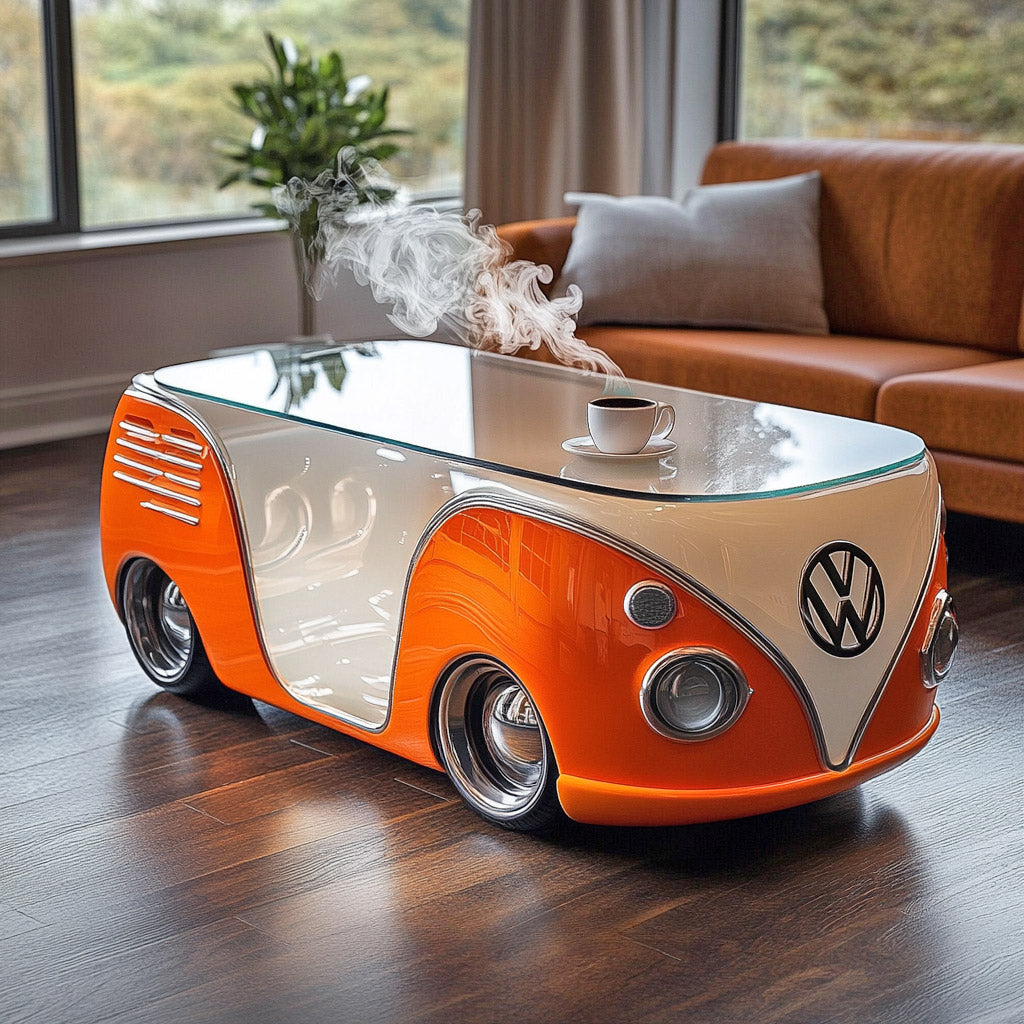 Glass Volkswagen Bus Coffee Tables