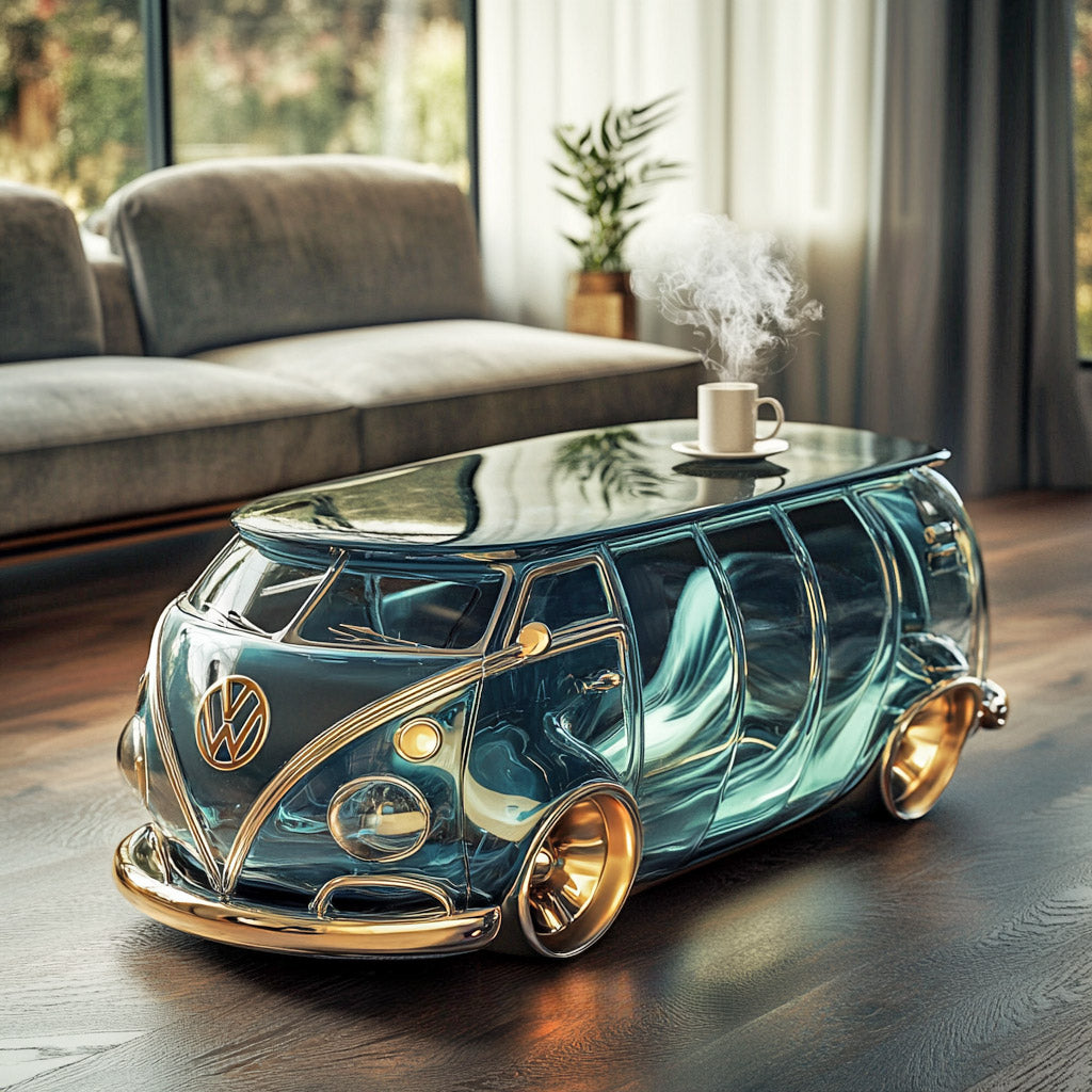Glass Volkswagen Bus Coffee Tables