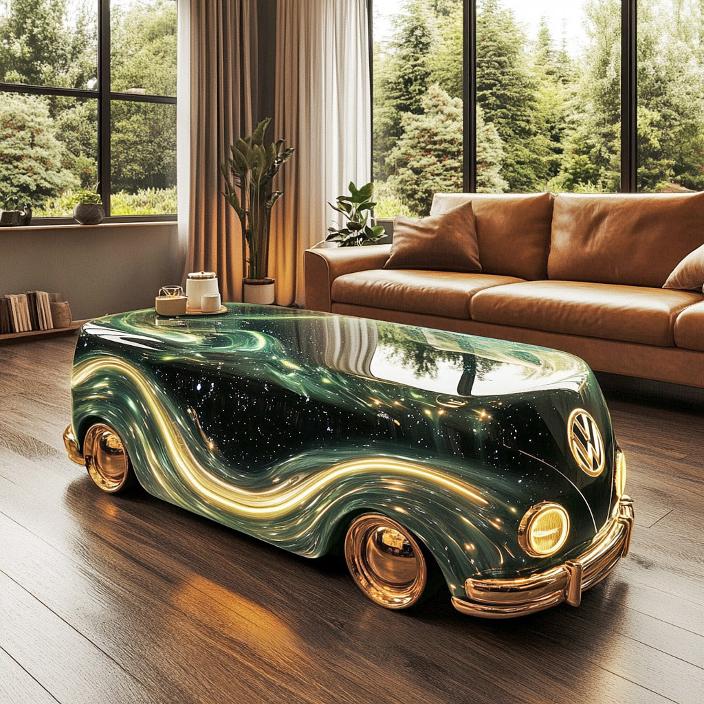 Glass Volkswagen Bus Coffee Tables