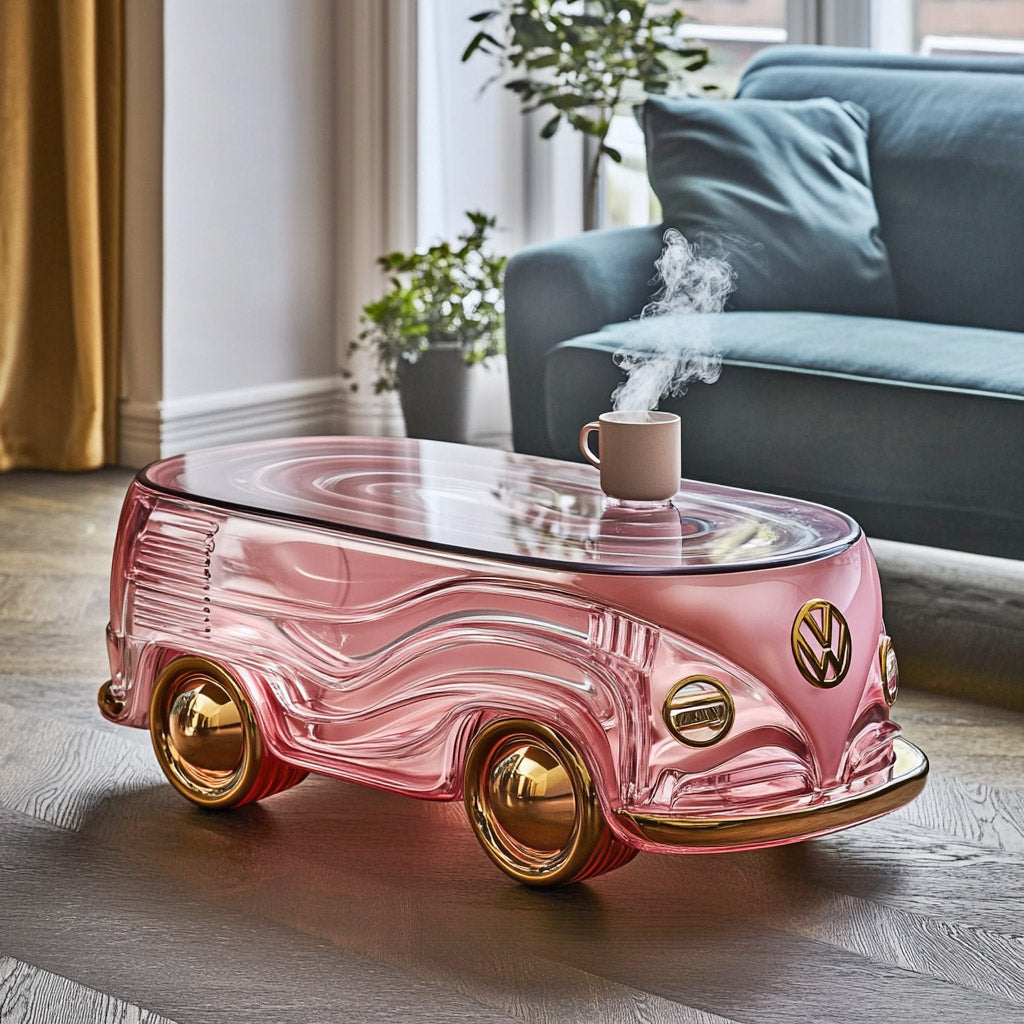 Glass Volkswagen Bus Coffee Tables