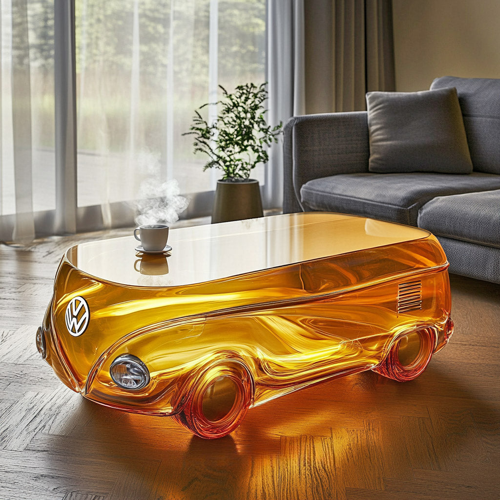 Glass Volkswagen Bus Coffee Tables