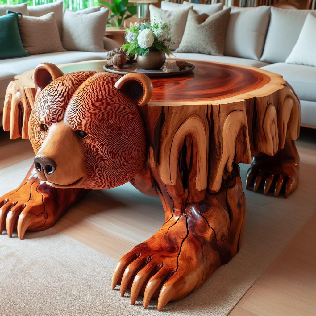 Whimsical Elegance Elevate Your Space with Wooden Animal Coffee Tables