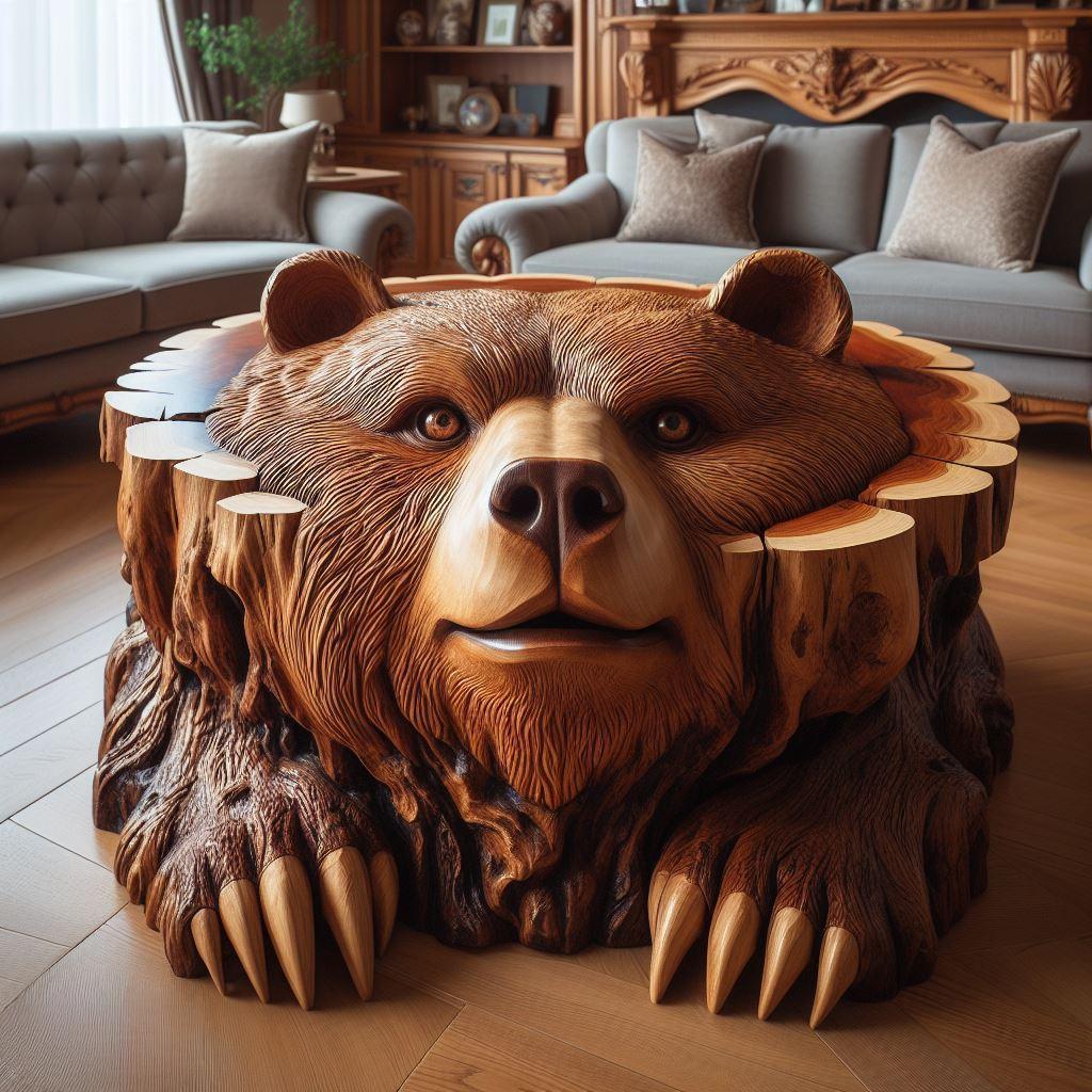 Whimsical Elegance Elevate Your Space with Wooden Animal Coffee Tables