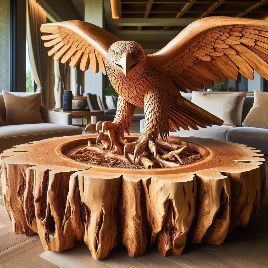 Whimsical Elegance Elevate Your Space with Wooden Animal Coffee Tables