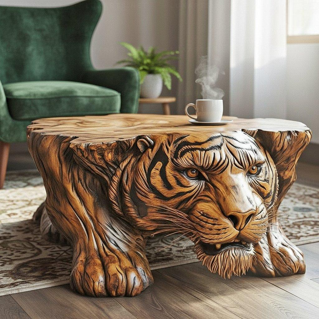 Whimsical Elegance Elevate Your Space with Wooden Animal Coffee Tables