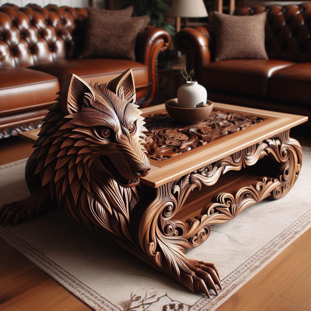 Whimsical Elegance Elevate Your Space with Wooden Animal Coffee Tables